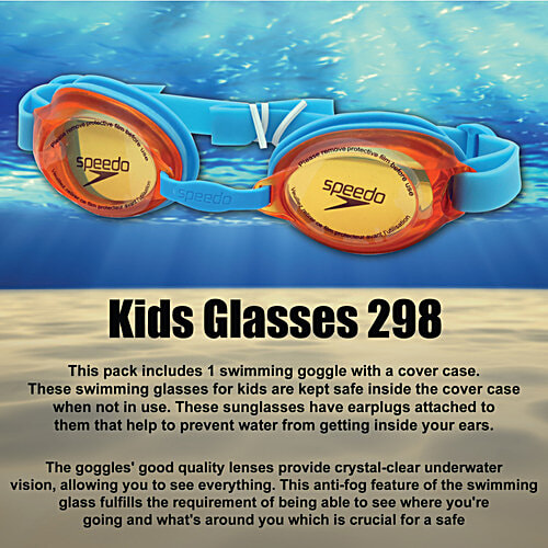 Speedo Jet 2.0 Smoke Tint Anti Fog Lens Swim Goggles - Assorted Colour, 6-14 Years, 1 pc  Adjustable Nose Bridge, Single Head Strap