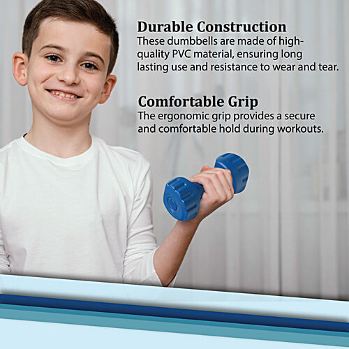 Elan Dumbbell - PVC, Assorted Colour, 2 kg, 1 pc  Durable Construction
 Versatile Exercise Tool
 Compact Design
 Comfortable Grip