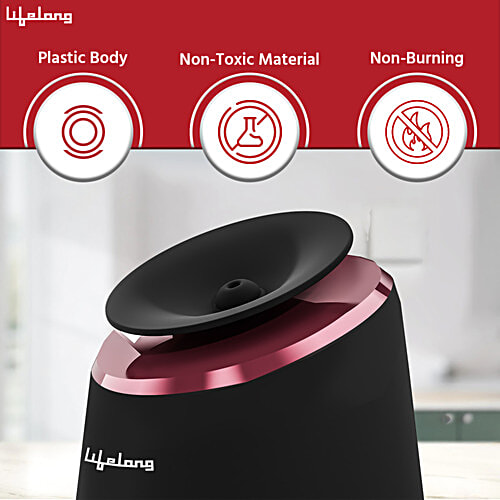 Lifelong Hydrating Facial Steamer - Blackhead Removal Kit, Cleaning Brush, Head Band, 1 Year Warranty, Black, LLS108, 1 pc  Moisturising Face Steamer, Skin Care Home Facial Spa Steamer, For Cough, Cold, Facial