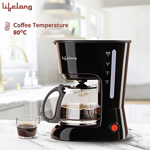 Lifelong 5 Cups Coffee Maker - Black, LLCMK901, 1 pc