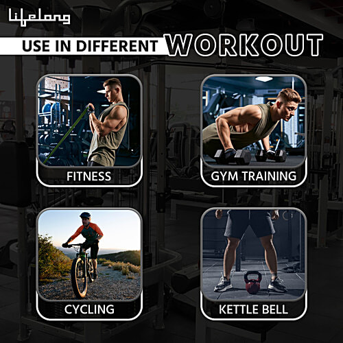 Lifelong Suede Exercise Gym Gloves - For Men Workout, Medium, Grey & Black, Llgg02, 1 pc  Cross Training, Weightlifting, Ideal for Cycling, Bike Riding and Other Sports Activities