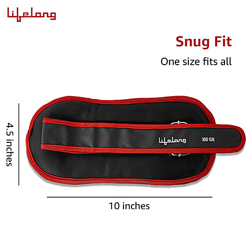 Lifelong Adjustable Ankle Weight Pair - For Running, Jogging, Cycling, Sand Filled, 1 pc (0.5 kg &1 kg) 