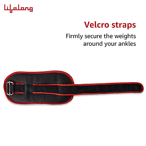 Lifelong Adjustable Ankle Weight Pair - For Running, Jogging, Cycling, Sand Filled, 1 pc (0.5 kg &1 kg) 