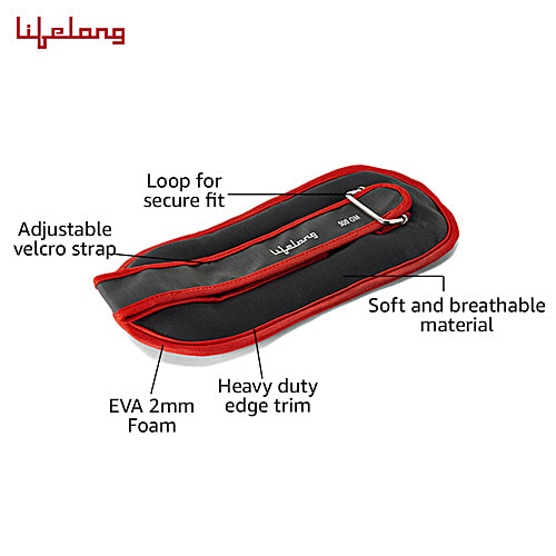 Lifelong Adjustable Ankle Weight Pair - For Running, Jogging, Cycling, Sand Filled, 1 pc (0.5 kg &1 kg) 