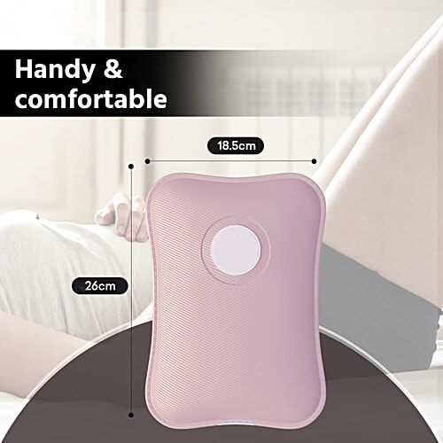 Lifelong Electric Hot Water Bag - Dual Insulation Silicon Technology, Pink, 1 Year Warranty, LLM612, 1 pc  