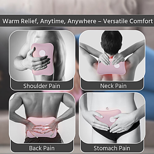 Lifelong Electric Hot Water Bag - Dual Insulation Silicon Technology, Pink, 1 Year Warranty, LLM612, 1 pc  