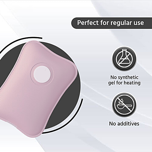 Lifelong Electric Hot Water Bag - Dual Insulation Silicon Technology, Pink, 1 Year Warranty, LLM612, 1 pc  