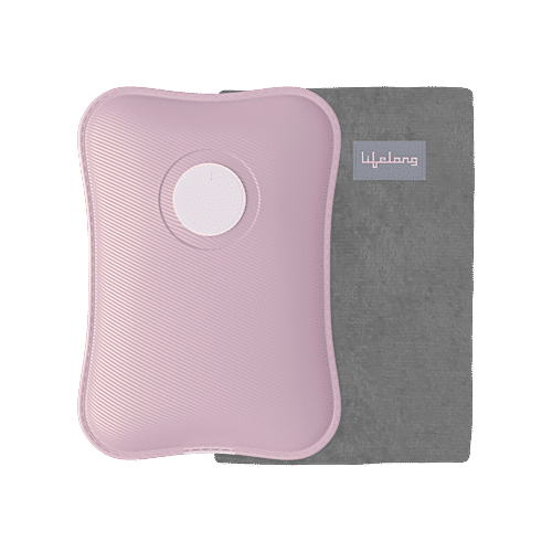 Lifelong Electric Hot Water Bag - Dual Insulation Silicon Technology, Pink, 1 Year Warranty, LLM612, 1 pc  