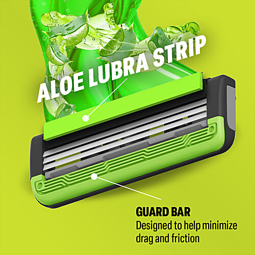 Bombay Shaving Company Sensi Smart3 Cartridges, 2 pcs Precision Blades, Sensitive Towards Skin, Aloe & Argan Oil Lubra Strip