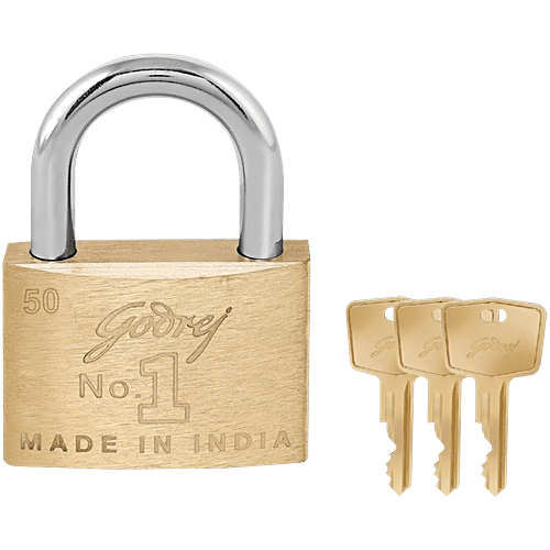 Buy Godrej Locks Pin Cylinder Padlock For Main Door 50 mm, 3 Keys, Gate Lock, Lock For Tool