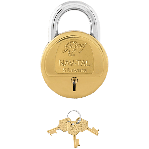 Buy Godrej Locks Navtal 5 Levers Brass Padlock With 3 Keys Online at