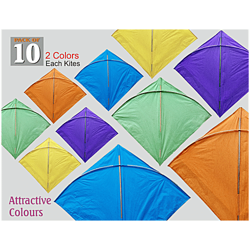 Brodees Kites - Assorted Colours, 8 pcs (Get 2 Pcs Free) 