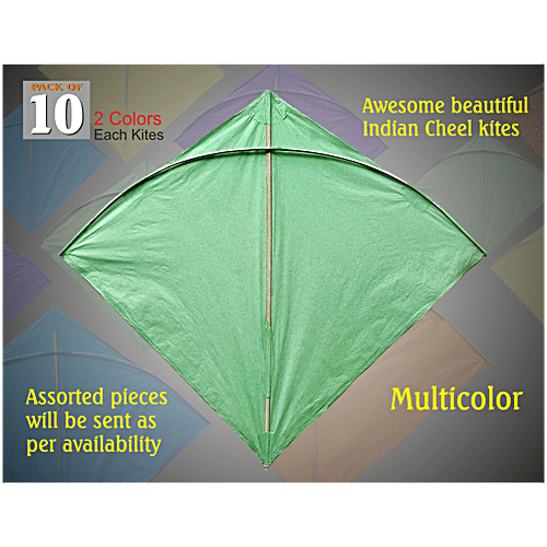 Brodees Kites - Assorted Colours, 8 pcs (Get 2 Pcs Free) 