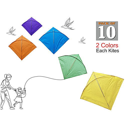 Brodees Kites - Assorted Colours, 8 pcs (Get 2 Pcs Free) 