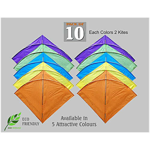 Brodees Kites - Assorted Colours, 8 pcs (Get 2 Pcs Free) 