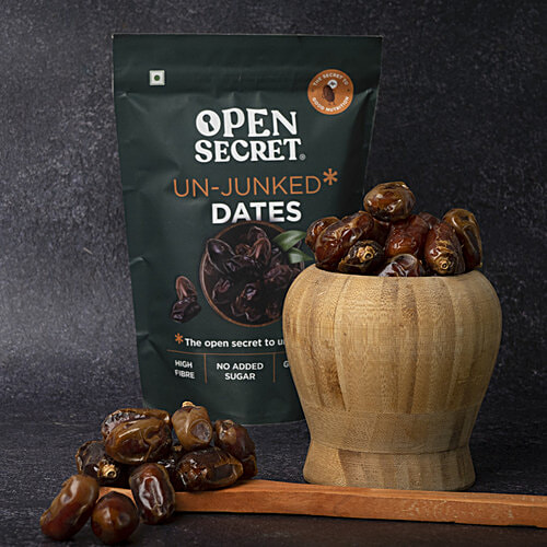 Open Secret Un-Junked Dates, 400 g High Fibre, Gluten Free Snack, No Added Sugar