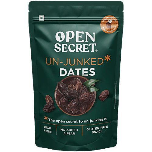 Open Secret Un-Junked Dates, 400 g High Fibre, Gluten Free Snack, No Added Sugar