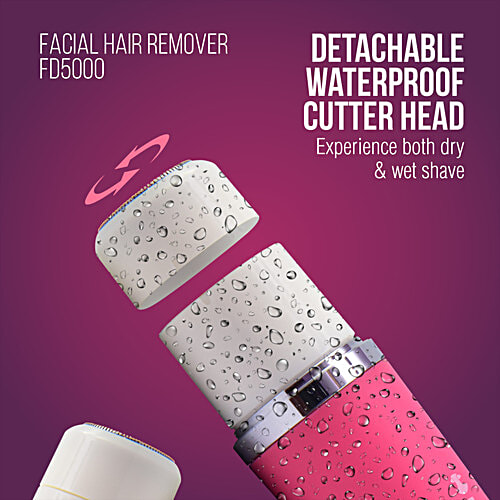 Havells FD5000 Facial Hair Remover For Women, With Rotary Blades, Mirror Included, 1 pc  
