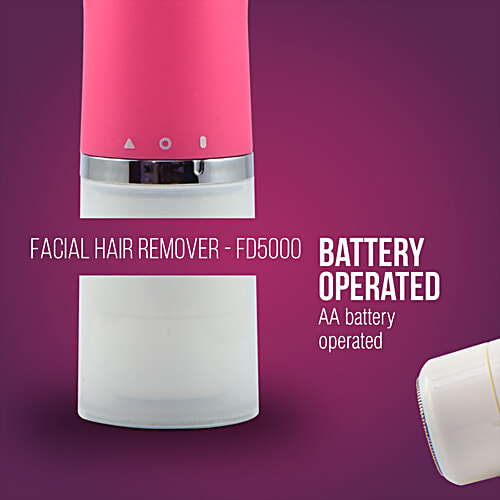 Havells FD5000 Facial Hair Remover For Women, With Rotary Blades, Mirror Included, 1 pc  