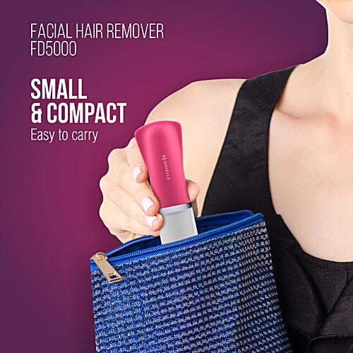 Havells FD5000 Facial Hair Remover For Women, With Rotary Blades, Mirror Included, 1 pc  