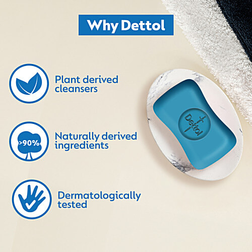 Dettol Icy Cool Bathing Soap Bar With 3x intense cooling, 750 g (150g - Pack of 5) 