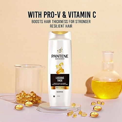 Pantene Hair Science Luscious Thick Shampoo, 340 ml  For Stronger Hair