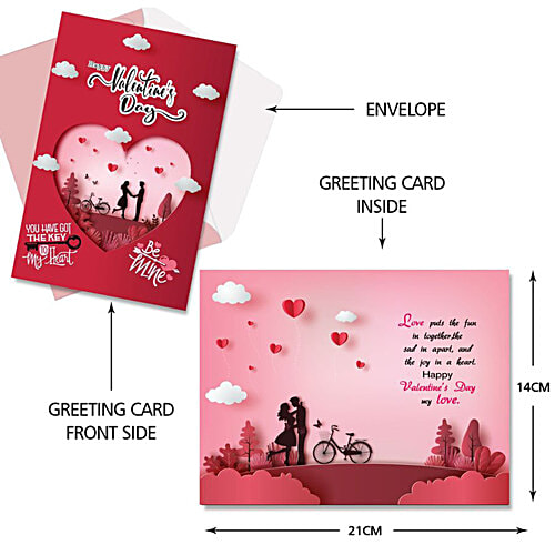 Creative Space Valentines Day Greeting Card, Token Of Love - Small, Red, 20 x 1 x 15 cm, 1 pc