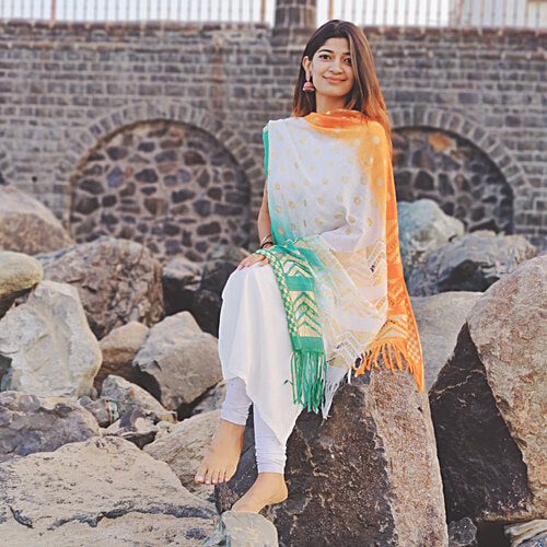 House of Festivals Tricolour Tiranga Themed Dupatta, 1 pc  