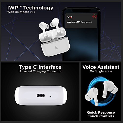 boAt Airdopes 163 Wireless Earphones - Ivory White, 1 pc  