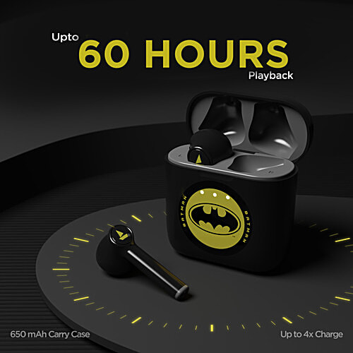 boAt Airdropes 131 TWS Earphones - Batman Edition, Knight Black, 1 Unit  True Wireless Stereo