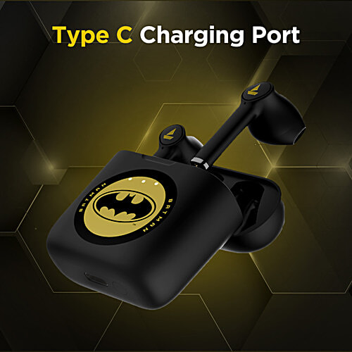 boAt Airdropes 131 TWS Earphones - Batman Edition, Knight Black, 1 Unit  True Wireless Stereo