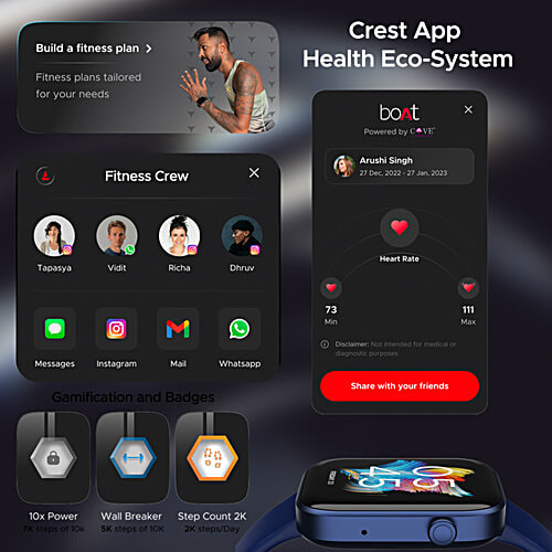 boAt Storm Call 2 Smartwatch - Dark Blue, 4.64 cm, 1 pc  