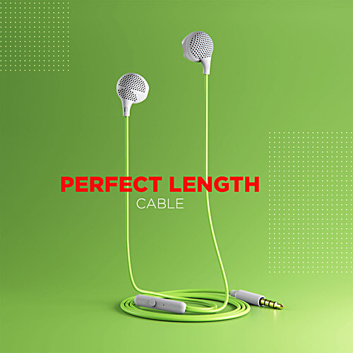 boAt Bassheads 104 Wired Earphones - White, 1 pc  Half In-ear Design