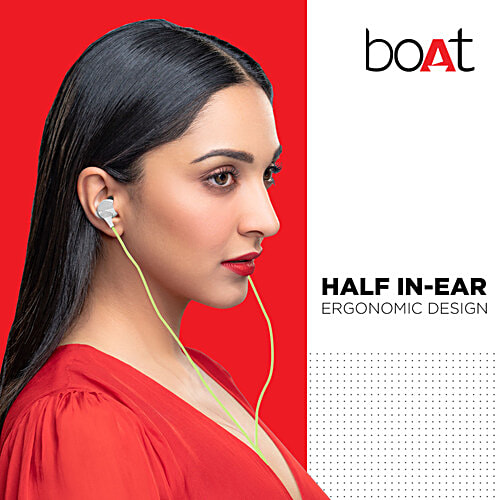 boAt Bassheads 104 Wired Earphones - White, 1 pc  Half In-ear Design