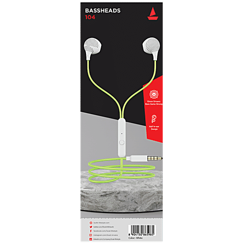 Buy boAt Bassheads 104 Wired Earphones White Online at Best Price of