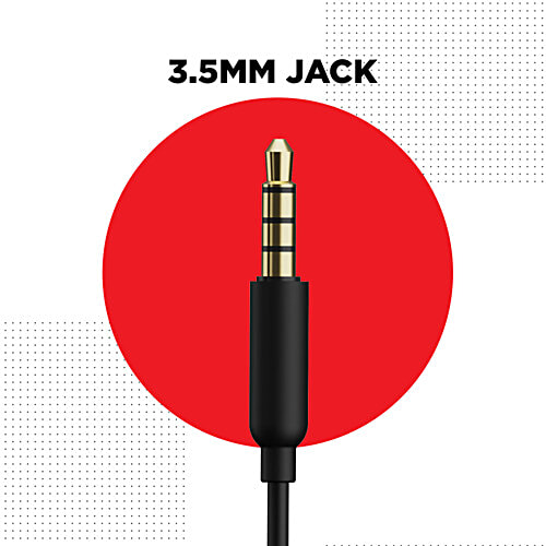 boAt Bassheads 104 Wired Earphones - Black, 1 pc  Half In-ear Design