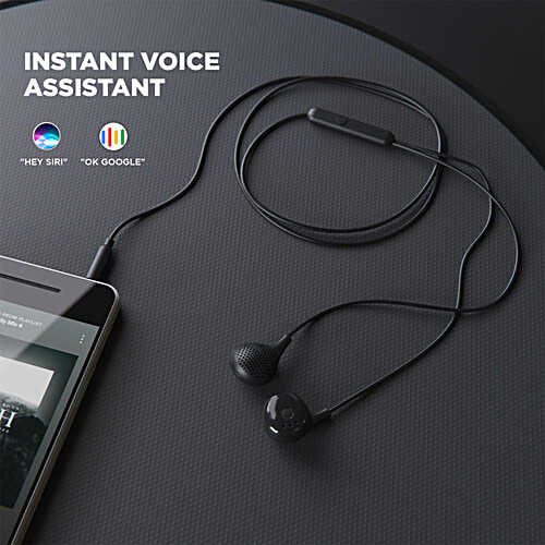 boAt Bassheads 104 Wired Earphones - Black, 1 pc  Half In-ear Design