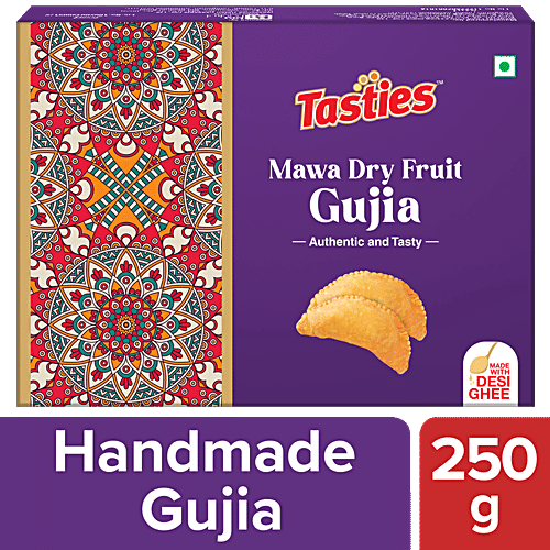 Tasties Mawa Dry Fruit Gujia / Gujiya - Handmade, 250 g Sweets Made With Desi Ghee