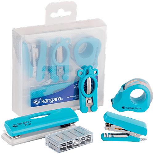 KANGARO  De Mini Gift Set - With Stapler, Punch, Scissors, Tape Dispenser, 10 pcs  Desk Essential
 Perfect Companion