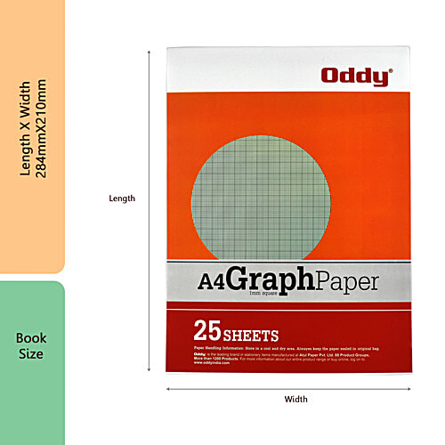Oddy A4 25 Sheets Graph Paper Booklet, 1 pc  Precise Measurements
 Clear Print
 Best Quality Paper