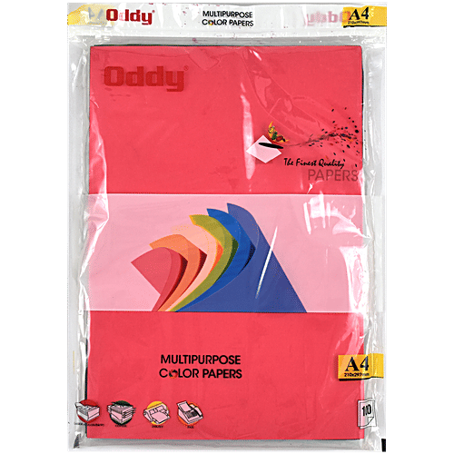 Oddy A4 Size 80 GSM Multipurpose Colour Papers, 100 pcs  