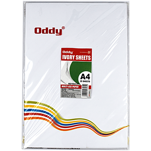 Oddy IS210A4-25 Ivory A4 210 GSM Multiuse Paper Sheets, 25 pcs  Smooth Surface
 Ideal for Drawing