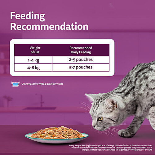 Whiskas Tasty Mix Wet Cat Food - Adult, 1+ Years, Seafood Cocktail Wakame Seaweed In Gravy, 70 g (Pack of 28) Delicious Seafood Flavour
Nutritious Wakame Seaweed