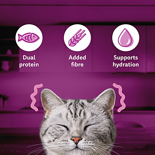 Whiskas Tasty Mix Wet Cat Food - Adult, 1+ Years, Seafood Cocktail Wakame Seaweed In Gravy, 70 g (Pack of 28) Delicious Seafood Flavour
Nutritious Wakame Seaweed