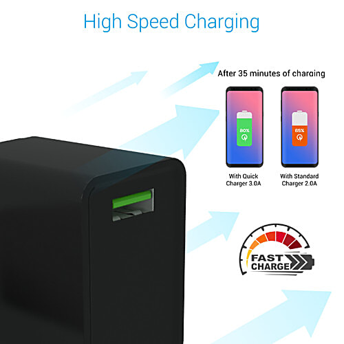 Portronics Adapto One 3 A Single Port Adapter - With Quick Charge, 1 pc