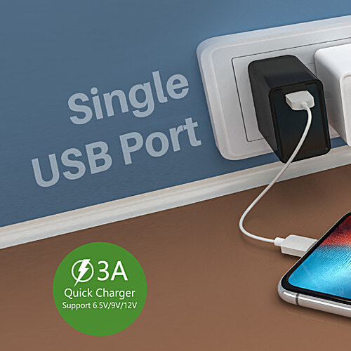 Portronics Adapto One 3 A Single Port Adapter - With Quick Charge, 1 pc