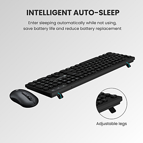 Portronics Key6 Combo Wireless Keyboard & Mouse - Black, 2 pcs  