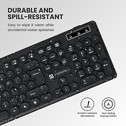 Portronics Key6 Combo Wireless Keyboard & Mouse - Black, 2 pcs  