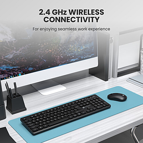 Portronics Key6 Combo Wireless Keyboard & Mouse - Black, 2 pcs  