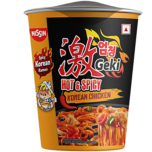 Nissin Geki - Hot & Spicy Korean Chicken Flavoured Ramen Cup Noodles, 70 g Cup 